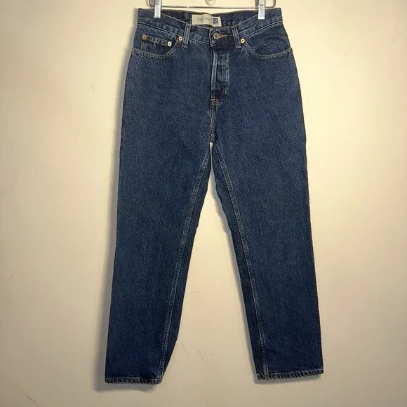 Gap Medium Wash 5 Pocket Low Rise Button Fly Denim Blue Ankle Jeans Womens 6 - Picture 2 of 6